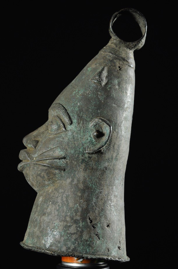 Cloche Gong Ceremonielle - Nigeria - BIni Edo - Bronze cire perdue