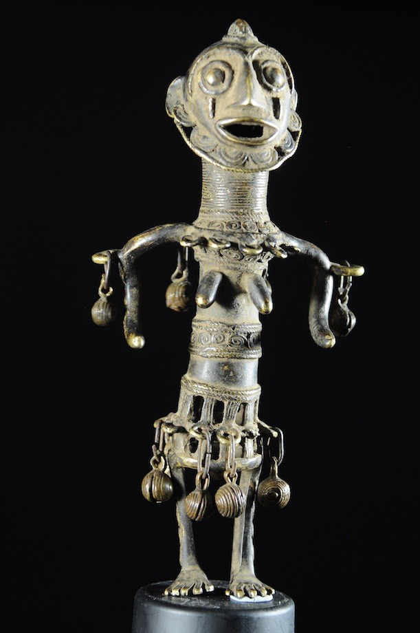 Statuette en alliage de bronze - Verre / Were - Nigeria Cameroun