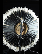 Coiffe Aka en plumes Roses - Bamileke - Cameroun - Juju Hat