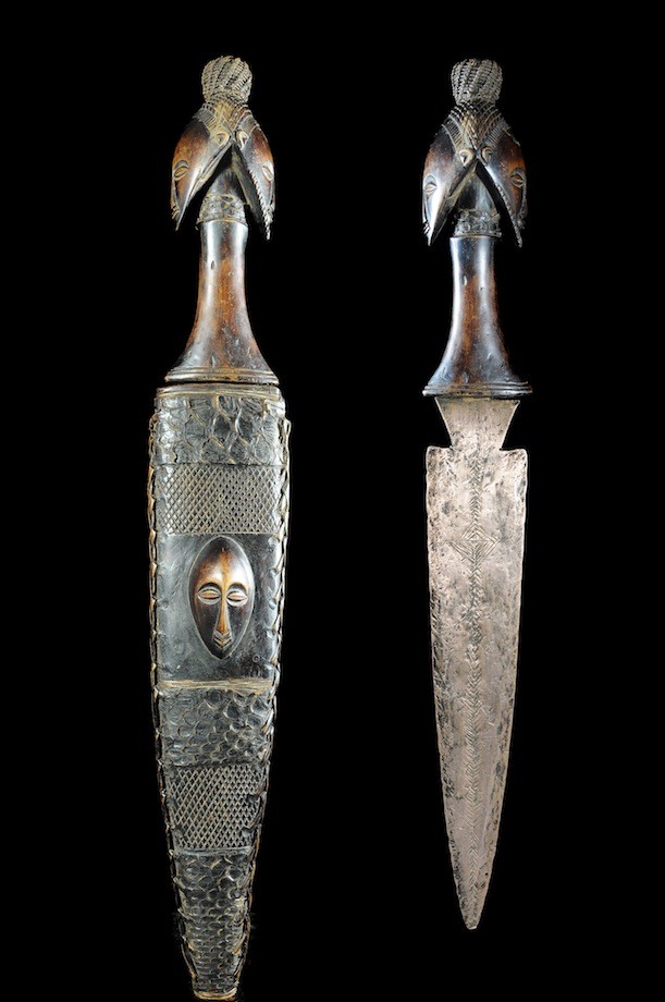 Couteau Glaive et fourreau - Luba - Rdc Zaire