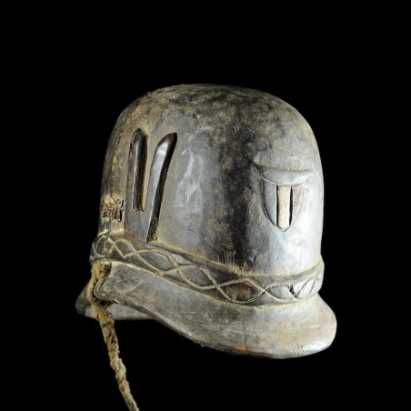 Casque Colonial Allemand en bois - Bamoun - Cameroun