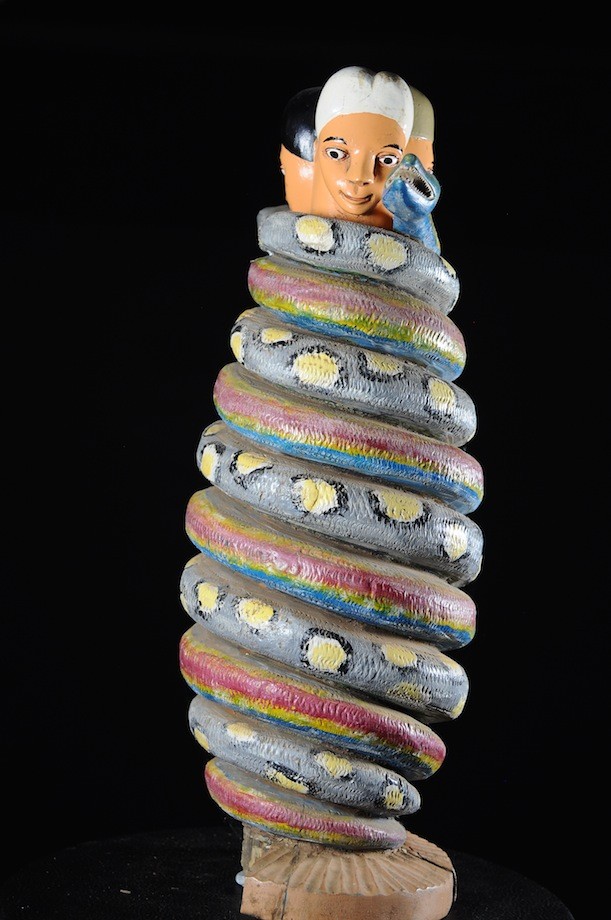 Effigie Lwa Serpent arc en ciel Vodun polychrome  - Togo - Bénin