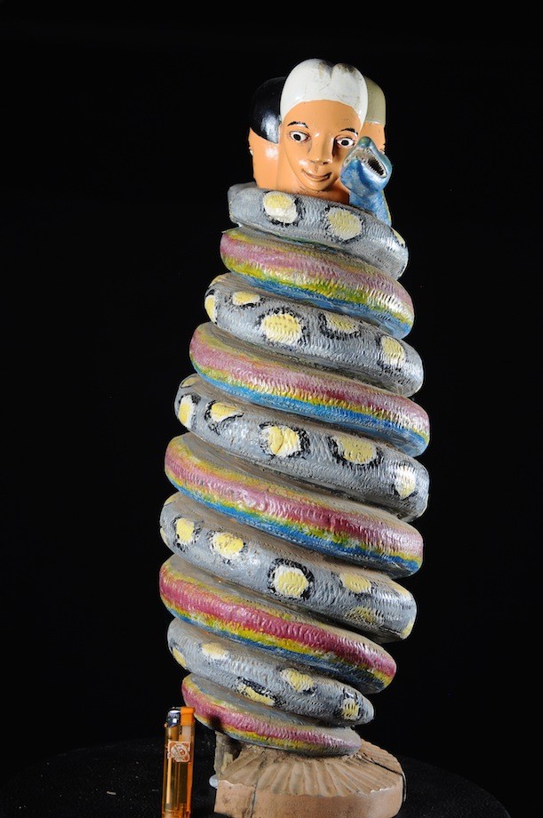 Effigie Lwa Serpent arc en ciel Vodun polychrome  - Togo - Bénin