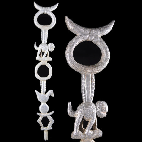 Canne de dignitaire en fonte aluminium - Fon - Benin - Objets de regalia