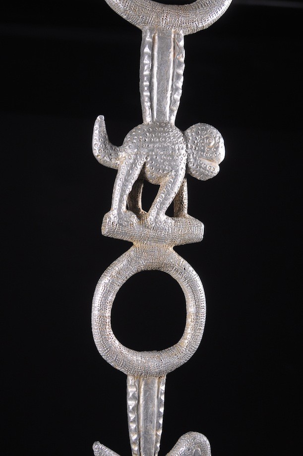 Canne de dignitaire en bois et aluminium - Fon - Benin - Objets de regalia