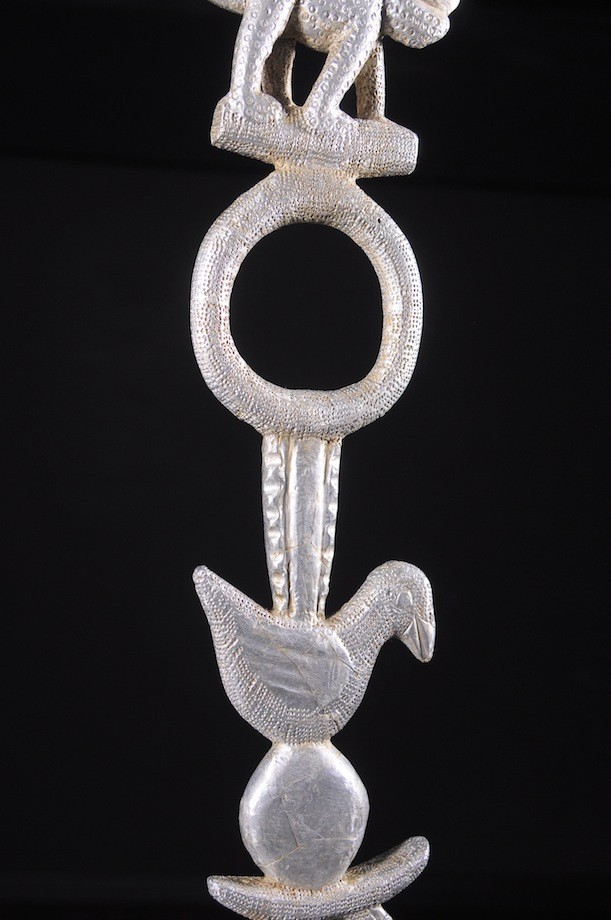 Canne de dignitaire en bois et aluminium - Fon - Benin - Objets de regalia
