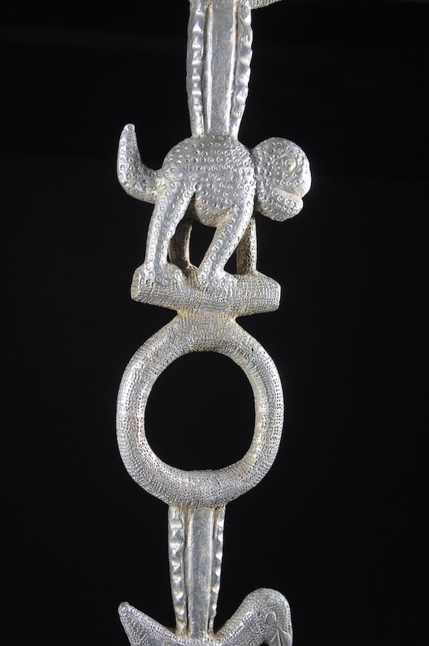 Canne de dignitaire en bois et aluminium - Fon - Benin - Objets de regalia