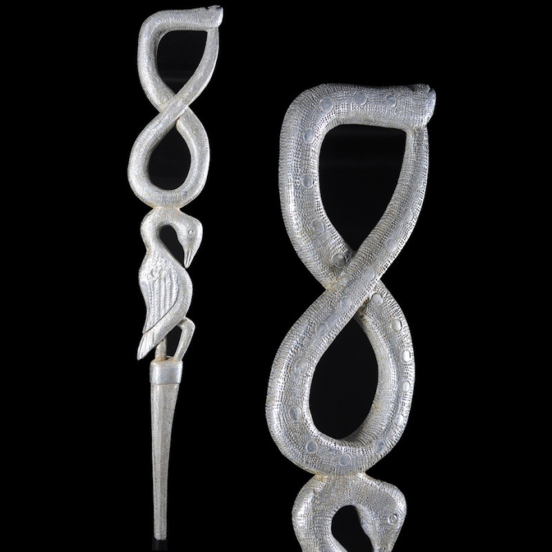 Canne de dignitaire en fonte aluminium - Fon - Benin - Objets de regalia