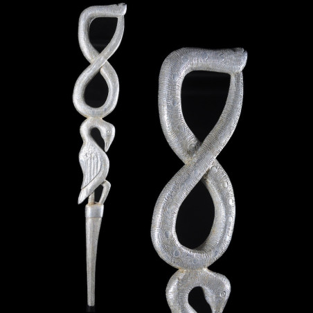 Canne de dignitaire en fonte aluminium - Fon - Benin - Objets de regalia