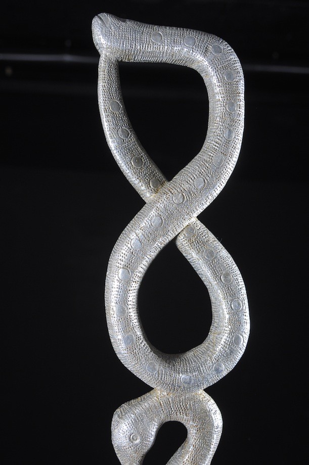 Canne de dignitaire en bois et aluminium - Fon - Benin - Objets de regalia