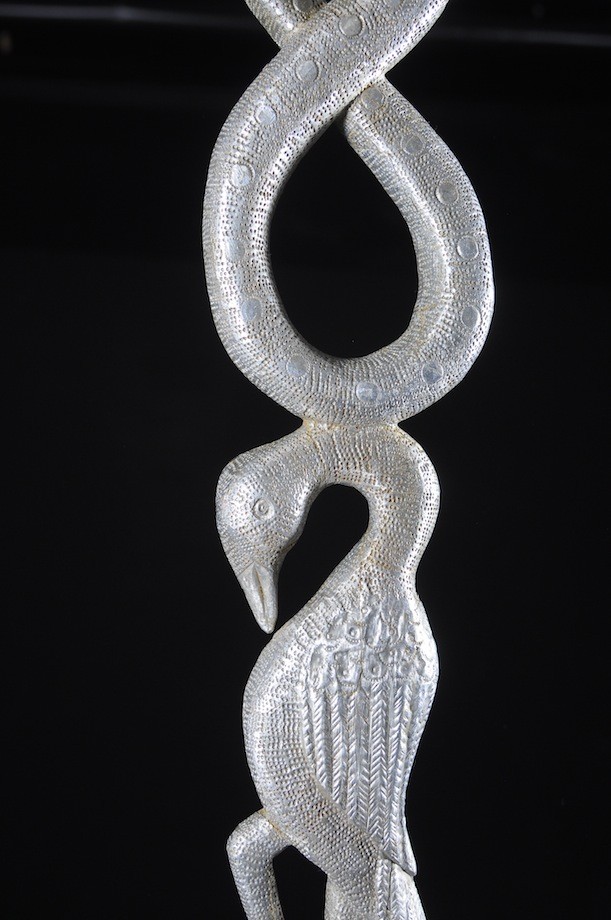 Canne de dignitaire en bois et aluminium - Fon - Benin - Objets de regalia