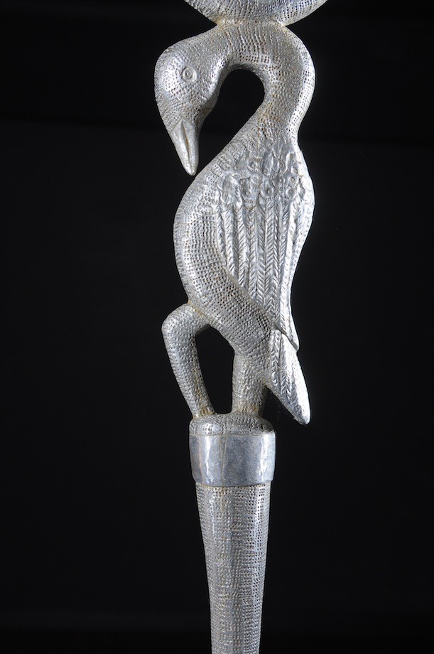 Canne de dignitaire en bois et aluminium - Fon - Benin - Objets de regalia