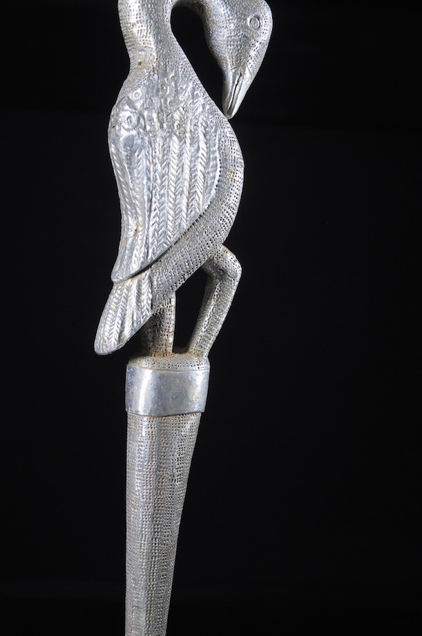 Canne de dignitaire en bois et aluminium - Fon - Benin - Objets de regalia
