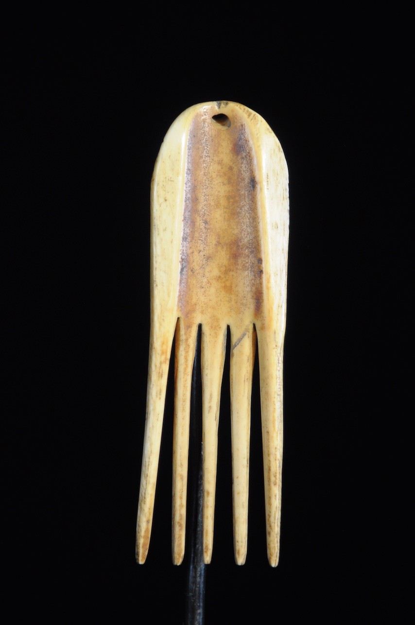 Peigne ornement de coiffure en os - Pende - Rdc Zaire