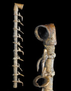 Pipe a tabac rituelle en bois et bronze - Sénoufo - Côte Ivoire