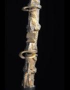 Pipe a tabac rituelle en bois et bronze - Sénoufo - Côte Ivoire