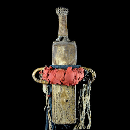 Couteau Glaive et son etui en cuir - Bamileke - Cameroun