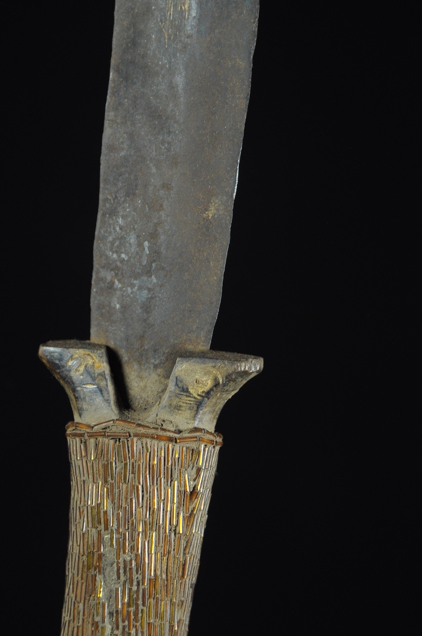 Couteau Glaive et son etui en cuir - Bamileke - Cameroun