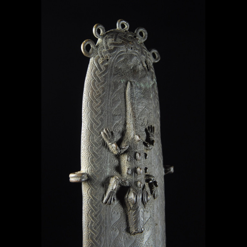 Epée Cérémonielle Bronze et Ivoire Eben - Royaume de Bénin - Nigéria