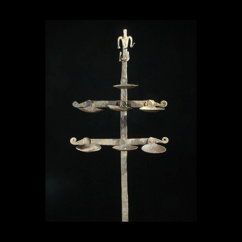 Lampe a huile - Ethnie Dogon - Mali - Fer noir africain