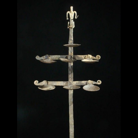 Lampe a huile - Ethnie Dogon - Mali - Fer noir africain