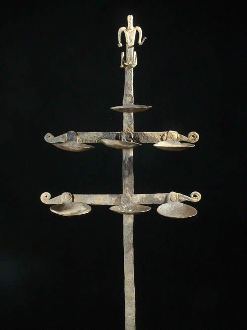 Lampe a huile - Ethnie Dogon - Mali - Fer noir africain