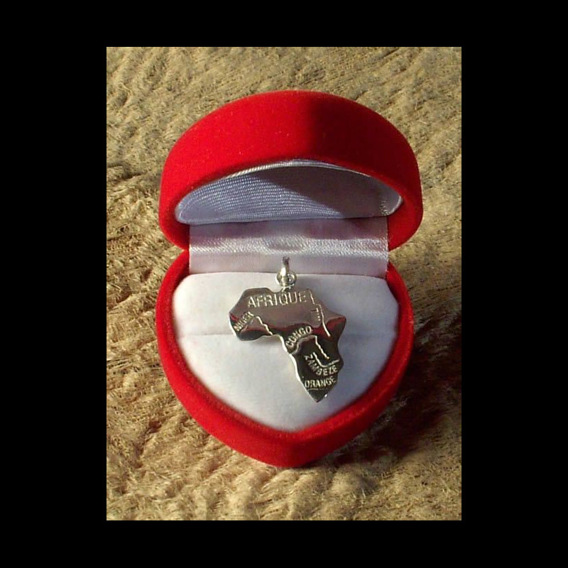 - Carte Afrique en  argent massif - Pendentifs - Bijoux africain