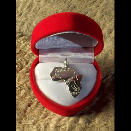 - Carte Afrique en  argent massif - Pendentifs - Bijoux africain