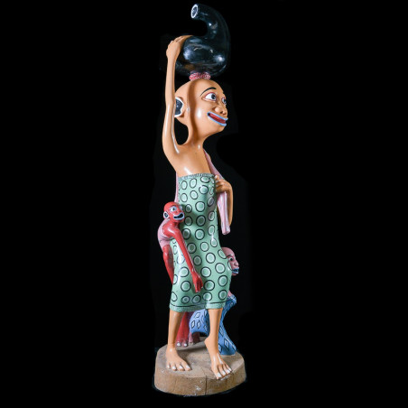 Sculpture Shetani Femme et enfants - Agostino Malaba - Makonde