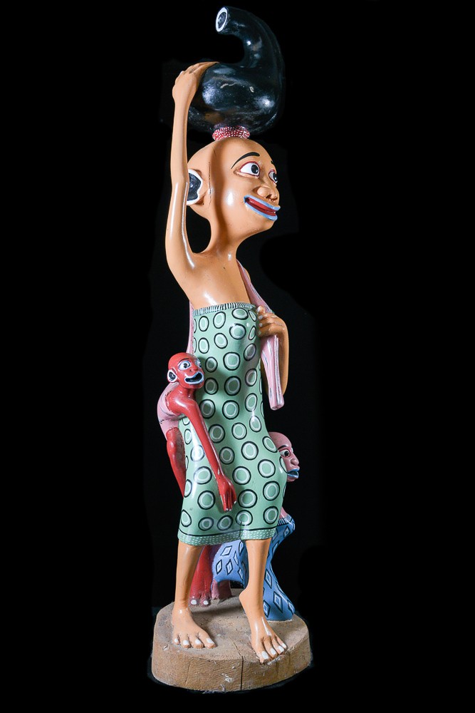 Sculpture Shetani Femme et enfants - Agostino Malaba - Makonde