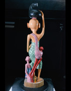 Sculpture Shetani Femme et enfants - Agostino Malaba - Makonde