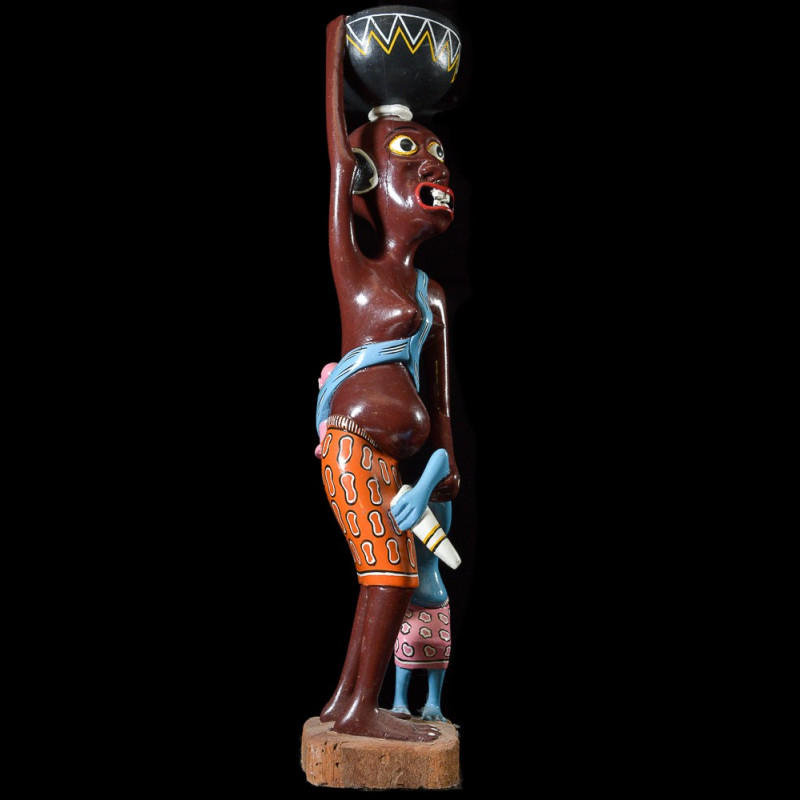 Sculpture Shetani Femme et enfant - Agostino Malaba - Makonde
