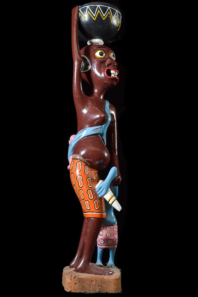 Sculpture Shetani Femme et enfant - Agostino Malaba - Makonde