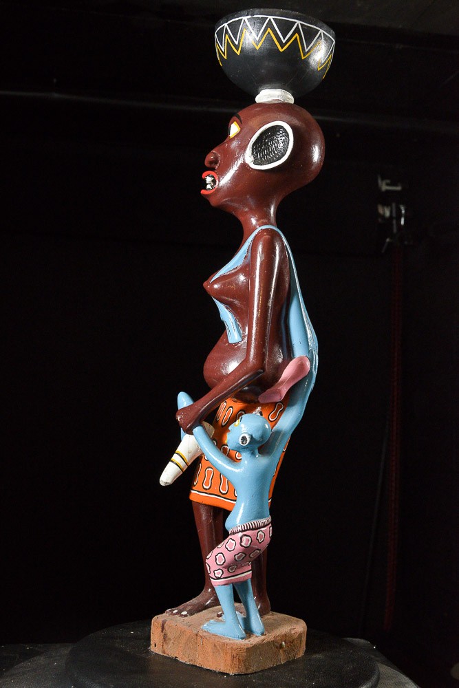 Sculpture Shetani Femme et enfant - Agostino Malaba - Makonde