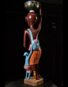 Sculpture Shetani Femme et enfant - Agostino Malaba - Makonde