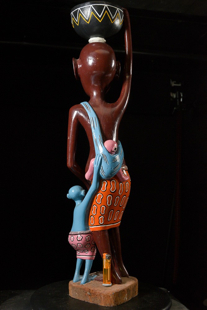 Sculpture Shetani Femme et enfant - Agostino Malaba - Makonde