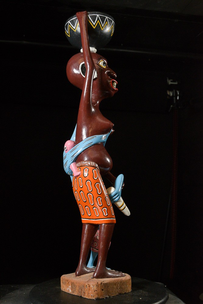 Sculpture Shetani Femme et enfant - Agostino Malaba - Makonde