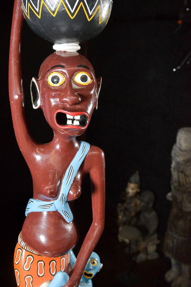 Sculpture Shetani Femme et enfant - Agostino Malaba - Makonde