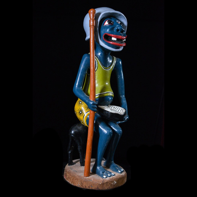 Sculpture Shetani Homme Et Animal - Agostino Malaba - Makonde