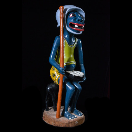 Sculpture Shetani Homme Et Animal - Agostino Malaba - Makonde