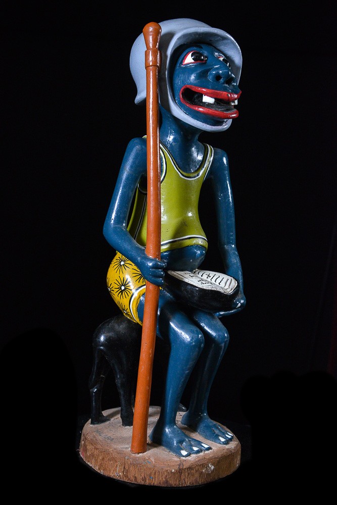 Sculpture Shetani Homme Et Animal - Agostino Malaba - Makonde