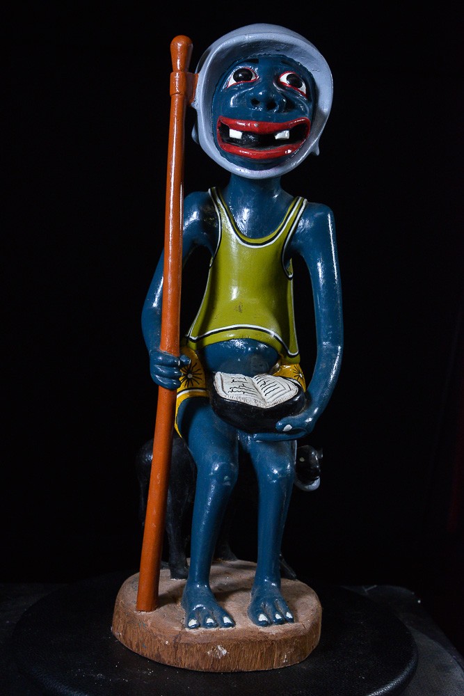 Sculpture Shetani Homme Et Animal - Agostino Malaba - Makonde