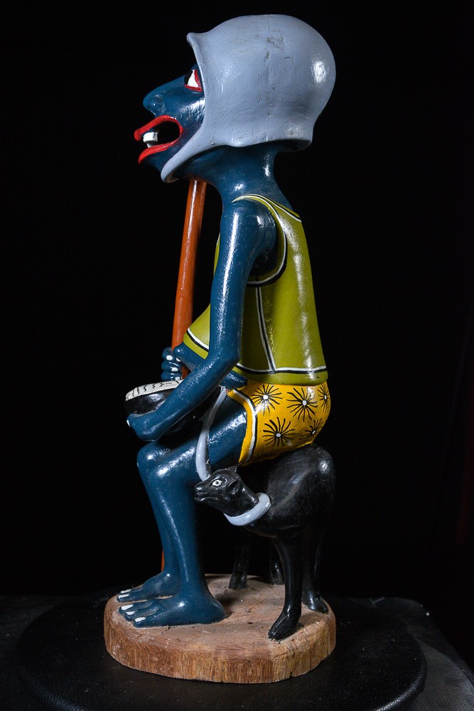 Sculpture Shetani Homme Et Animal - Agostino Malaba - Makonde