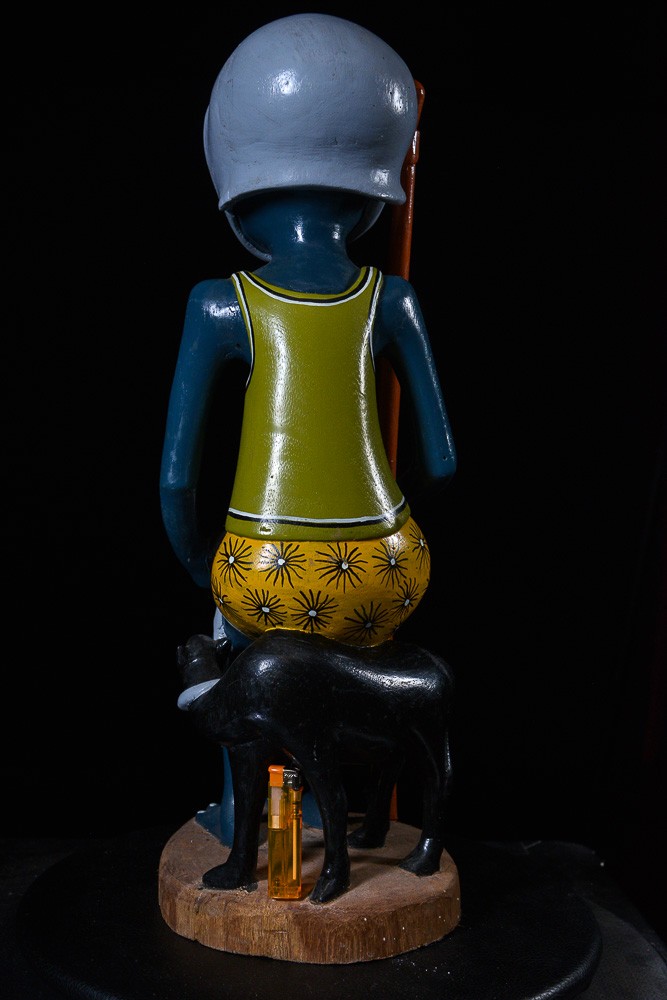 Sculpture Shetani Homme Et Animal - Agostino Malaba - Makonde