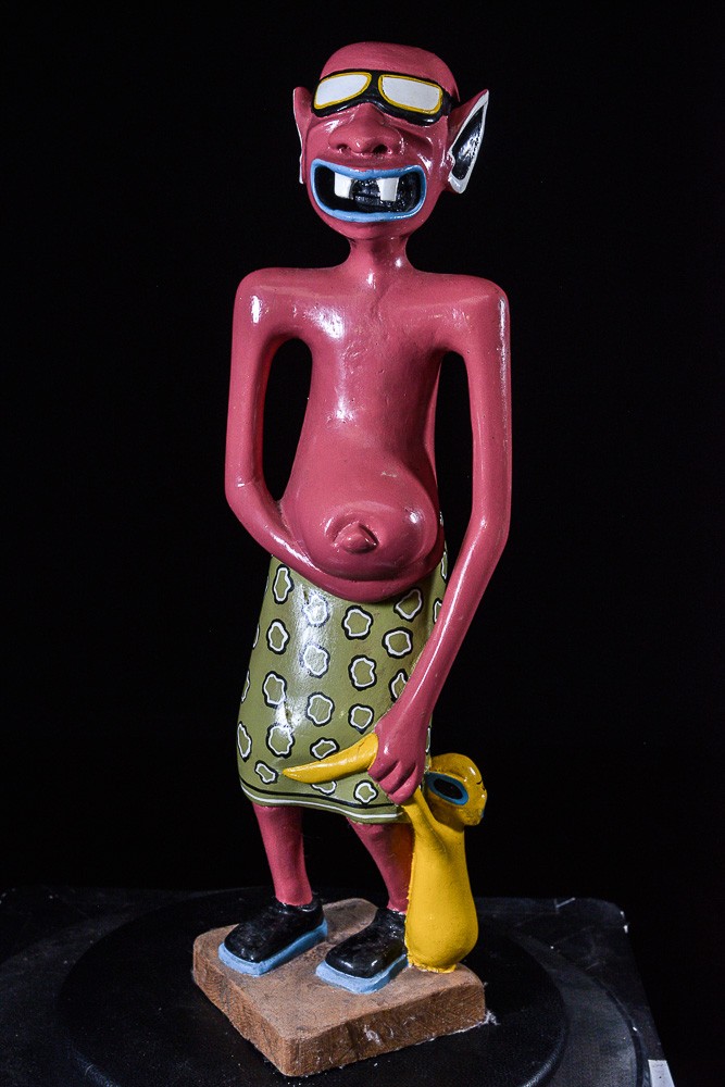 Sculpture Shetani Homme Aux Lunettes - George Lilanga - Makonde