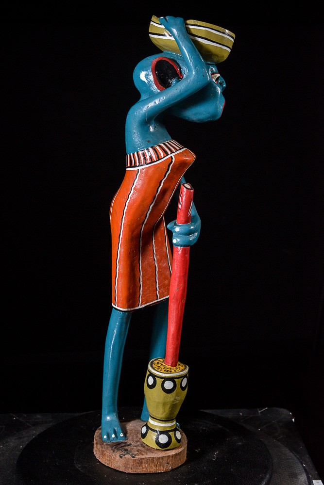 Sculpture Shetani Femme Agriculteur - George Lilanga - Makonde