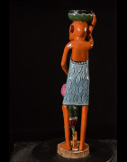 Sculpture Shetani Femme Vase Et Enfant - Agostino Malaba - Makonde