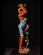 Sculpture Shetani Femme Vase Et Enfant - Agostino Malaba - Makonde