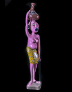 Sculpture Shetani Femme Avec Canne - Agostino Malaba - Makonde