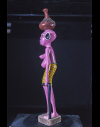 Sculpture Shetani Femme Avec Canne - Agostino Malaba - Makonde